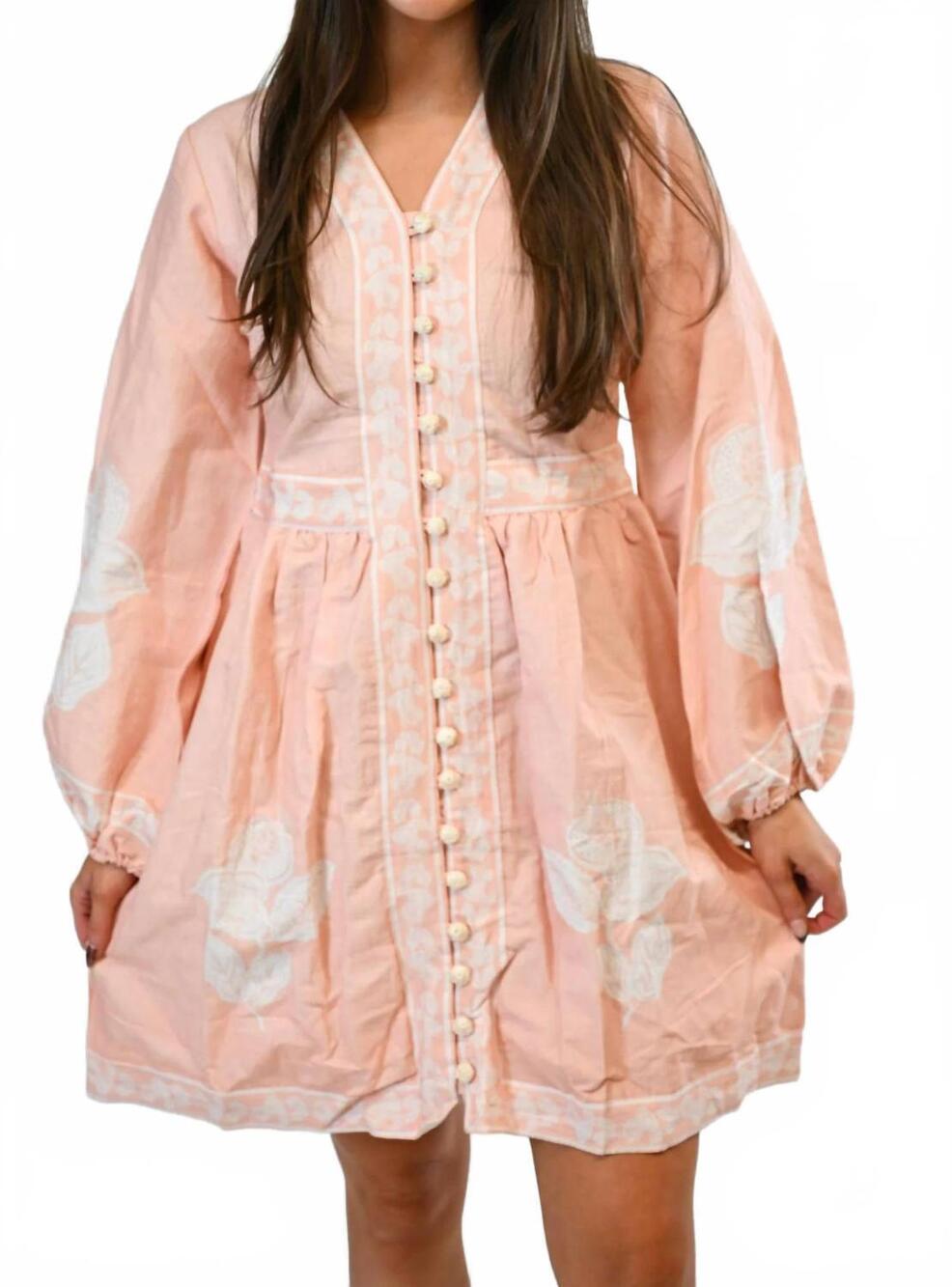 NEW VICTORIA DUNN cecilia mini dress in pink salt